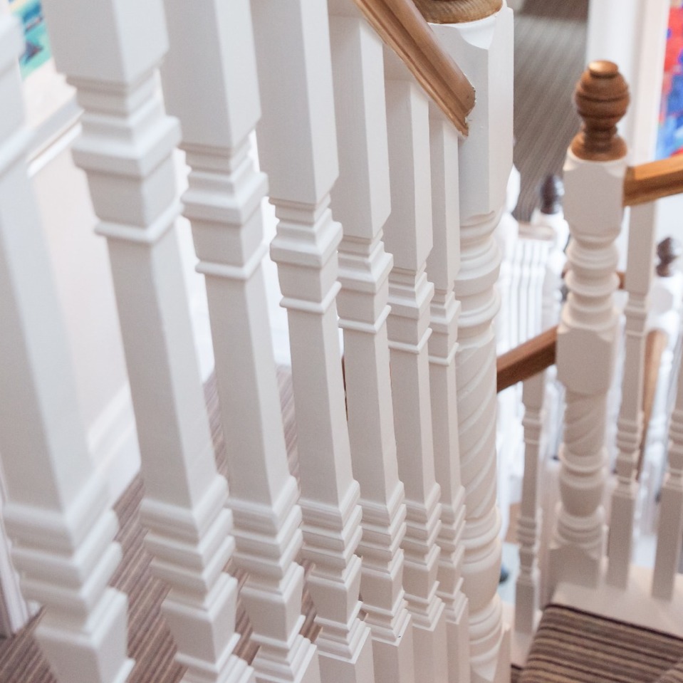 Traditional style spindles on Maidenhead staircase
