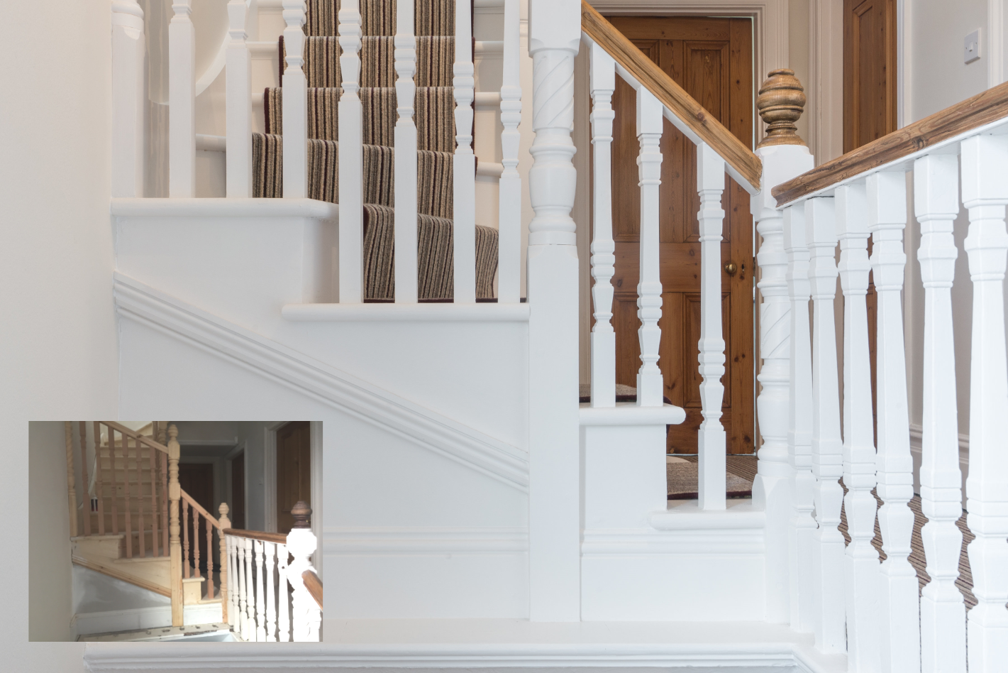 Refurbed traditional staircase with balustrades, Maidenhead